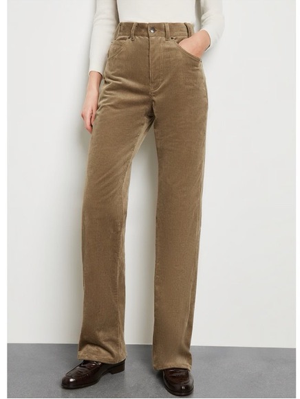 G. Label By Goop High-Rise Corduroy Pants Cognac Tan Size 0